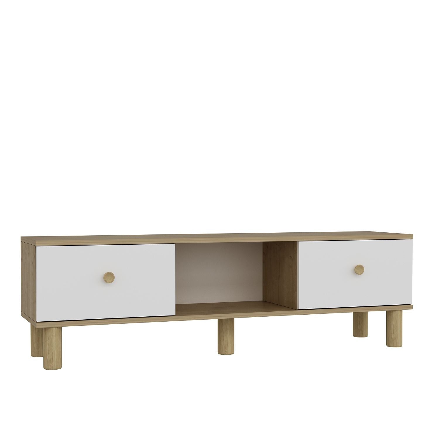Móvel de TV – 150 cm x 40,6 cm – Carvalho Safira e Branco – MDF