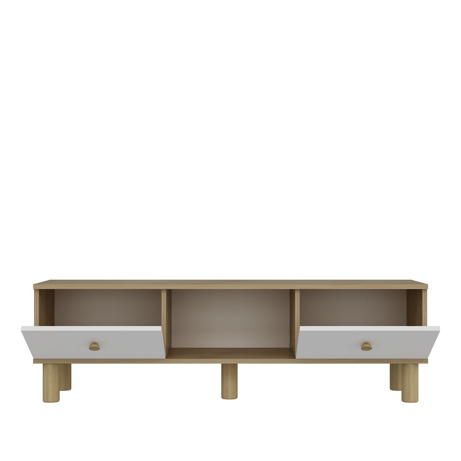 Móvel de TV – 150 cm x 40,6 cm – Carvalho Safira e Branco – MDF