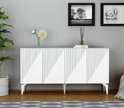 Aparador – 150 cm x 79 cm x 40 cm – Branco – Painel de partículas revestido a melamina
