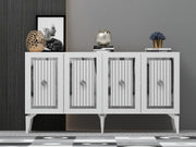 Aparador – 150 x 79 x 40 cm – Branco e Prateado – Painel de Partículas