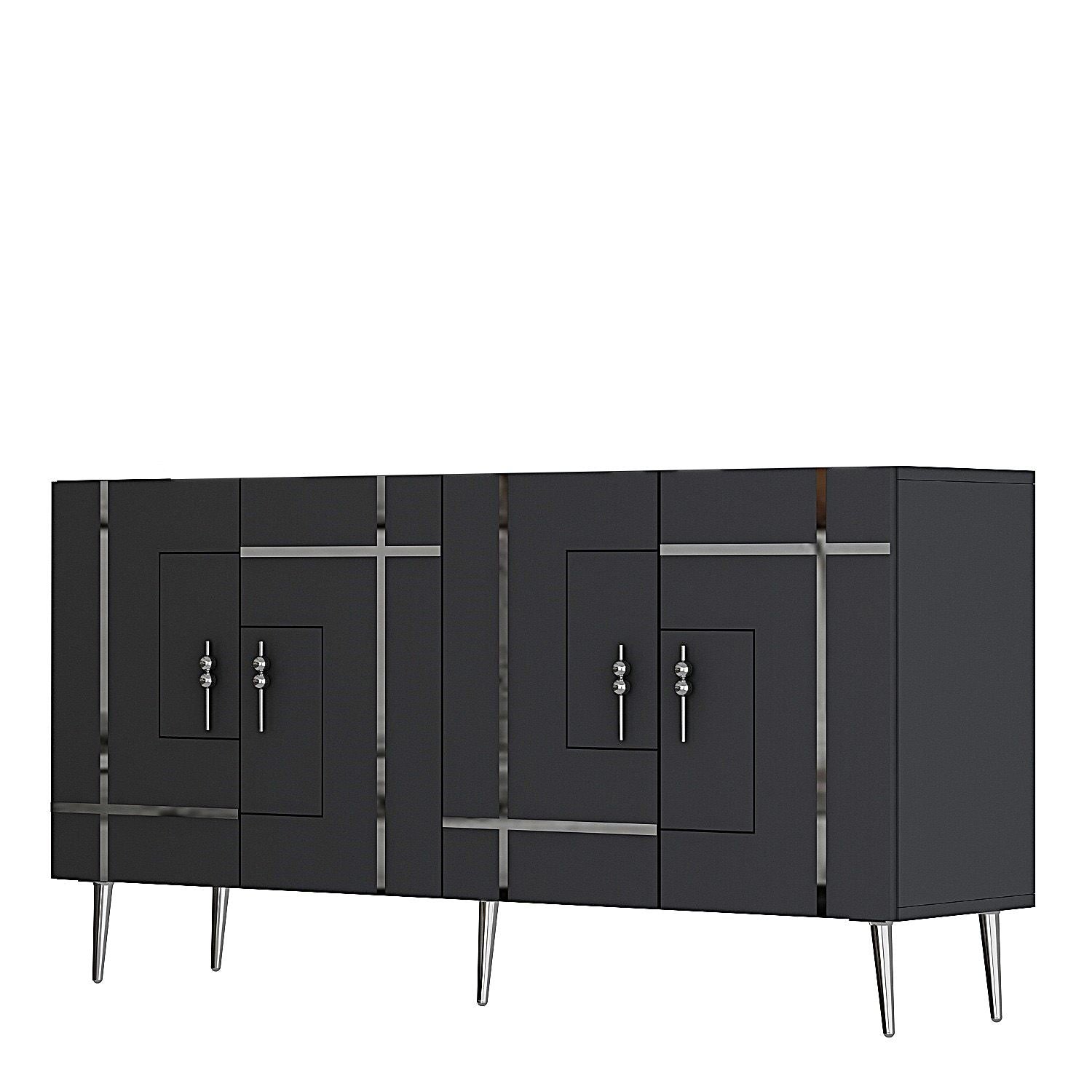 Aparador – 150 cm – Antracite e Prata – Melamina