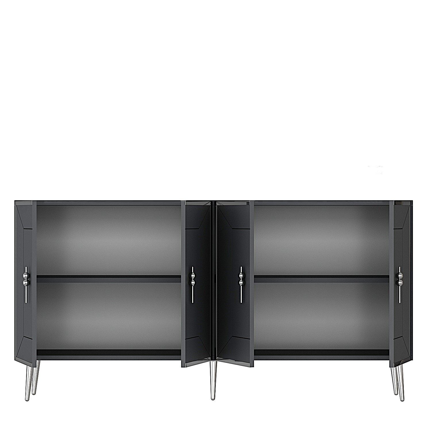 Aparador – 150 cm – Antracite e Prata – Painel de Partículas