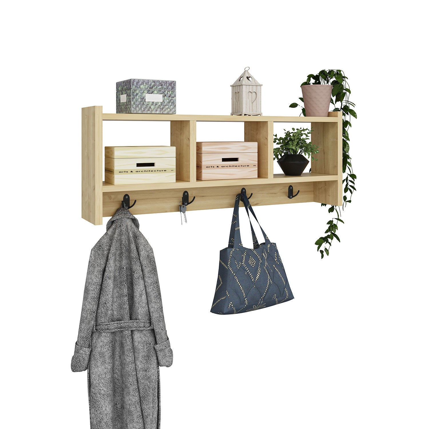 Prateleira de parede – 75.6cm x 35cm x 22cm – Safira – Painel de partículas revestido a melamina