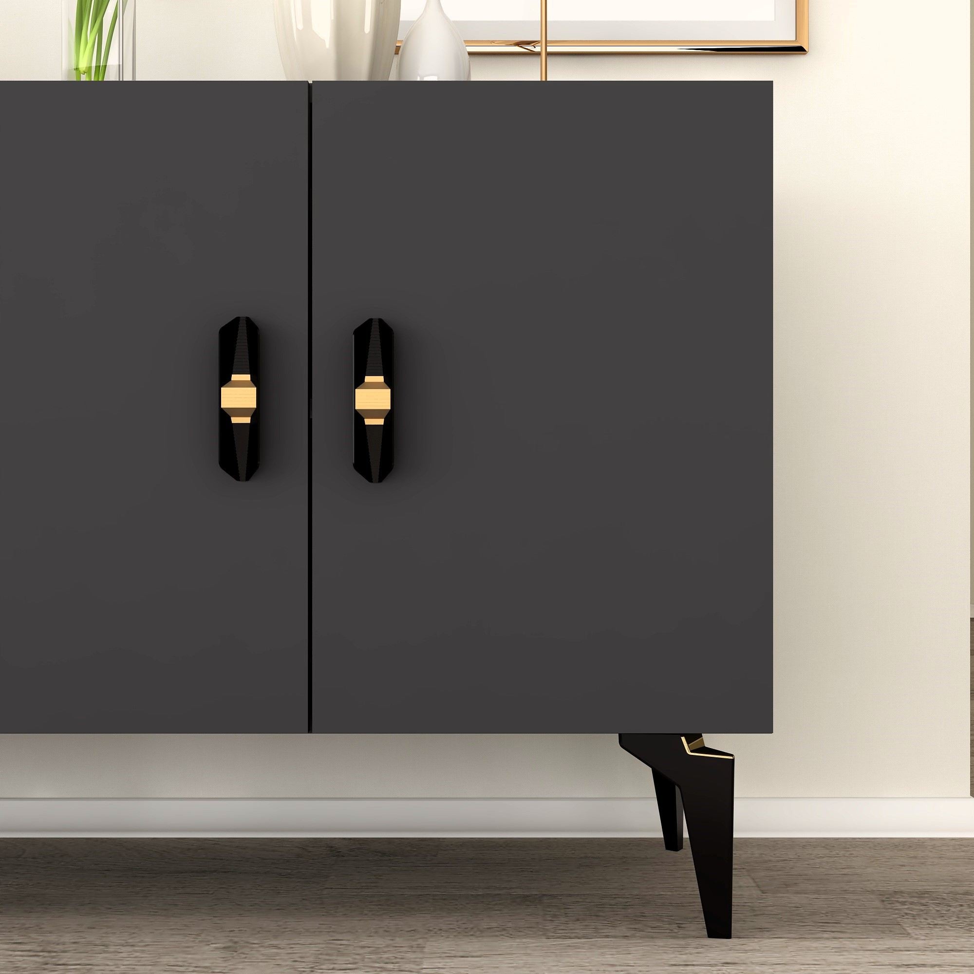 Aparador – 150cm – Antracite – Painéis de partículas revestidos a melamina