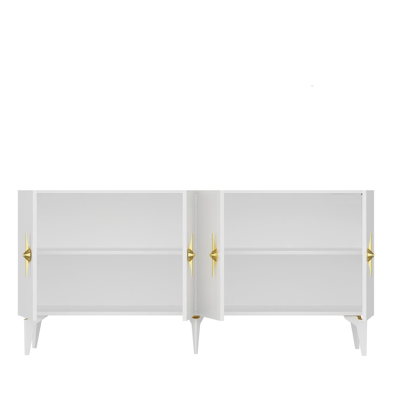 Aparador – 150cm x 79cm x 40cm – Branco – Painel de partículas revestido a melamina
