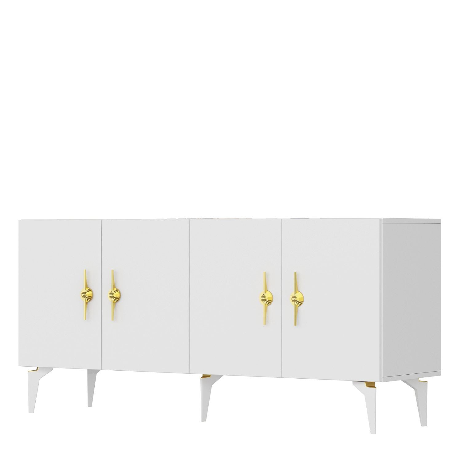 Aparador – 150cm x 79cm x 40cm – Branco – Painel de partículas revestido a melamina