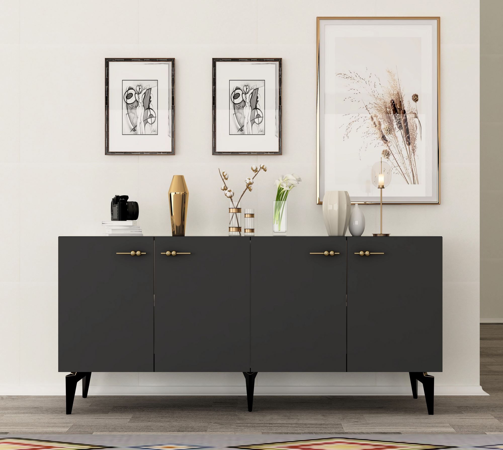 Aparador – 150cm – Antracite – Painel de partículas
