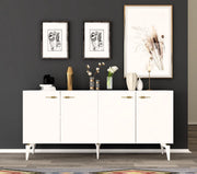 Aparador – 150 cm x 79 cm x 40 cm – Branco – Painel de partículas revestido a melamina