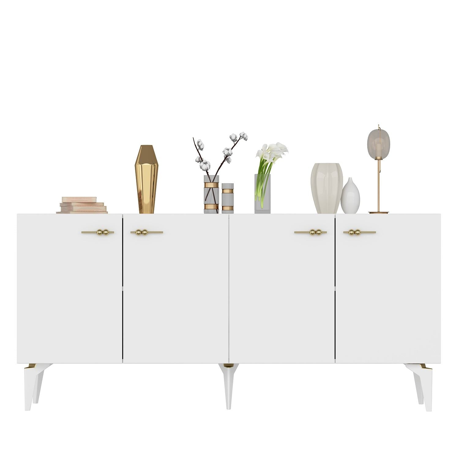 Aparador – 150 cm x 79 cm x 40 cm – Branco – Painel de partículas revestido a melamina