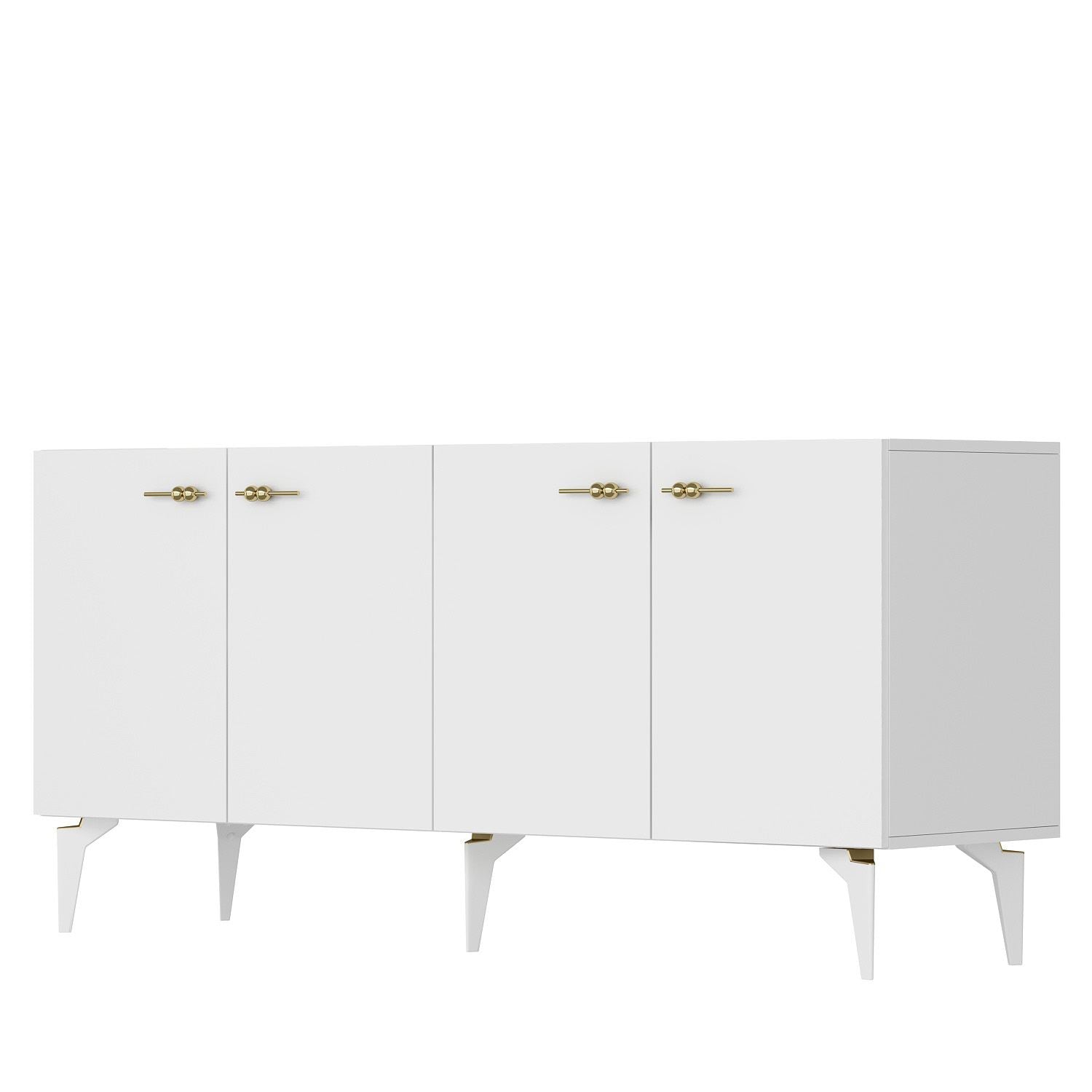 Aparador – 150 cm x 79 cm x 40 cm – Branco – Painel de partículas revestido a melamina