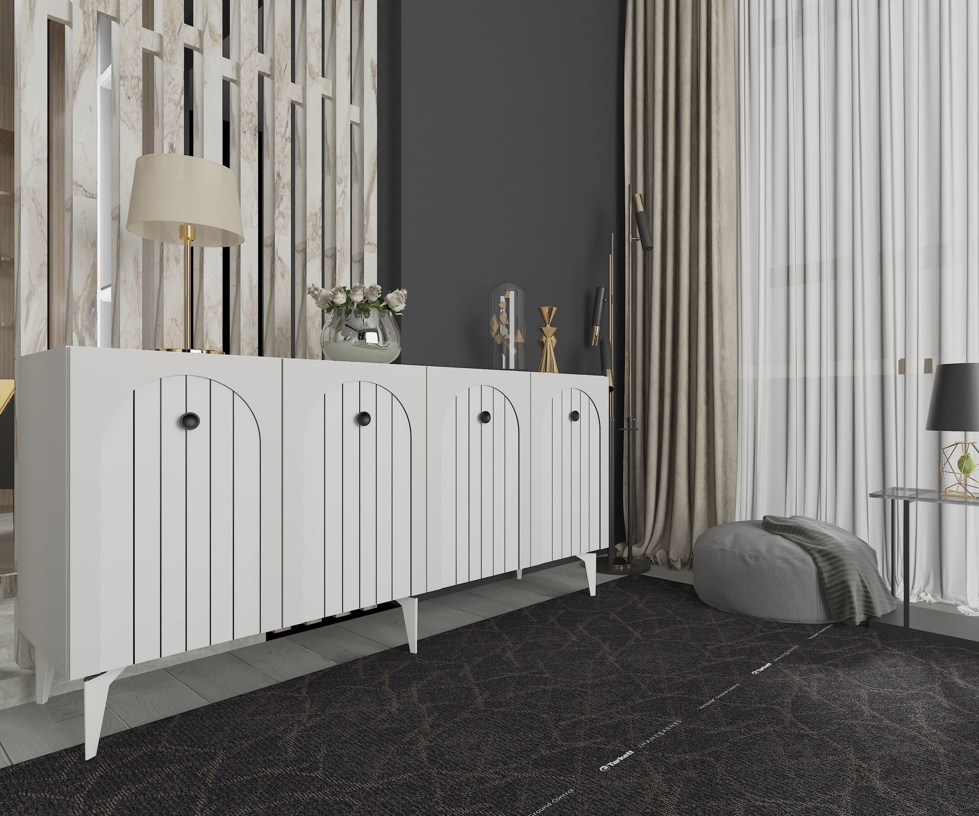 Aparador – 150 cm x 79 cm x 40 cm – Branco – Painel de partículas