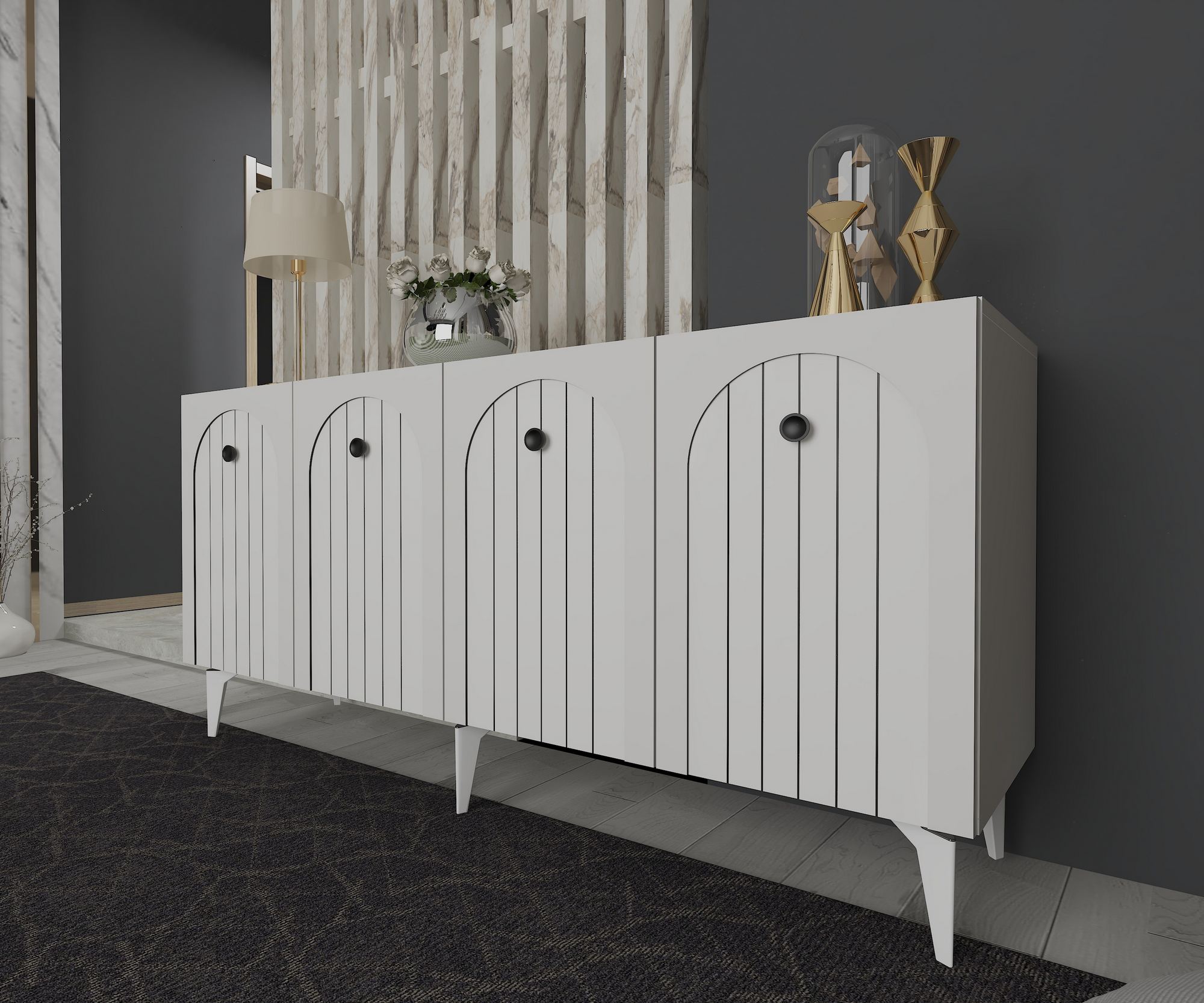Aparador – 150 cm x 79 cm x 40 cm – Branco – Painel de partículas