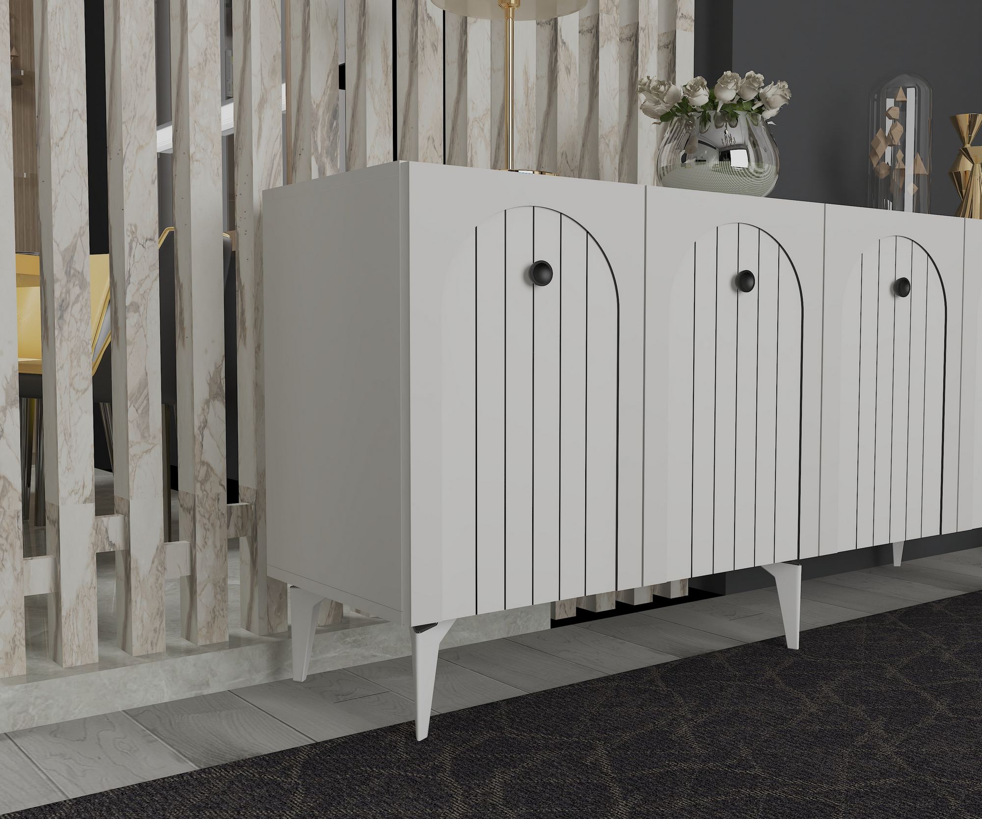 Aparador – 150 cm x 79 cm x 40 cm – Branco – Painel de partículas