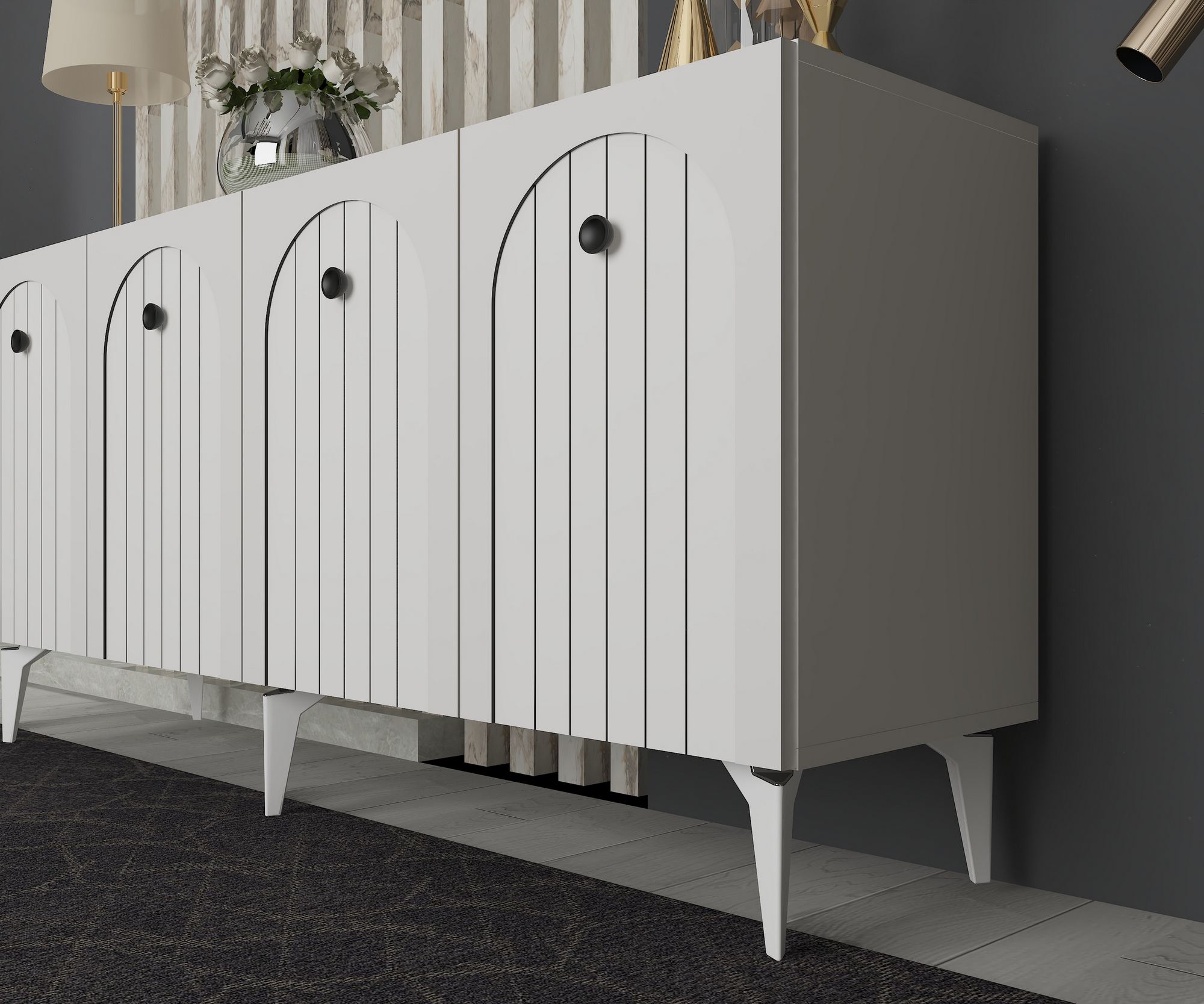 Aparador – 150 cm x 79 cm x 40 cm – Branco – Painel de partículas