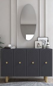 Aparador – 120 cm x 75 cm x 29,6 cm – Antracite – Painel de Partículas Revestido em Melamina