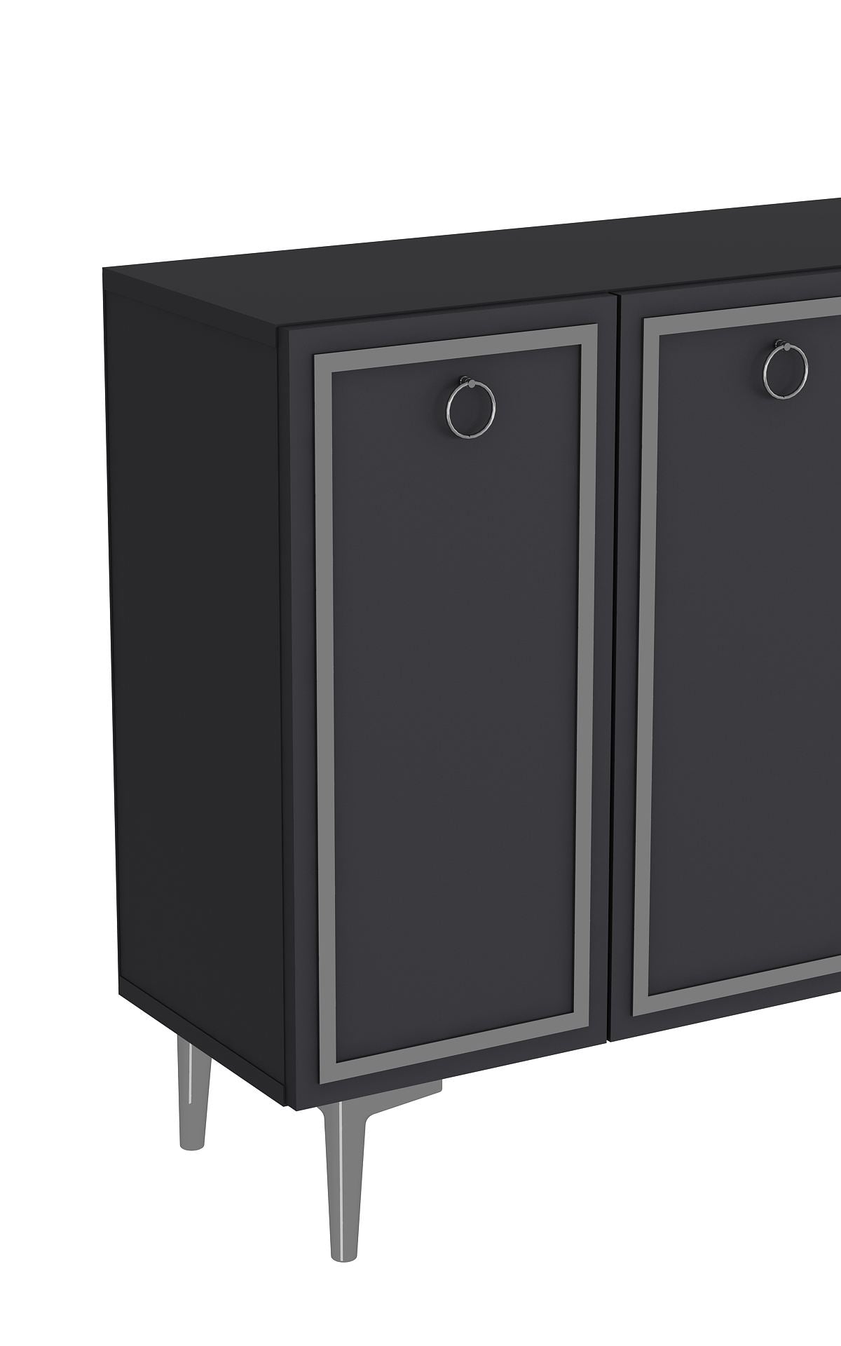 Aparador – 120cm x 75cm – Antracite e Prata – Aglomerado