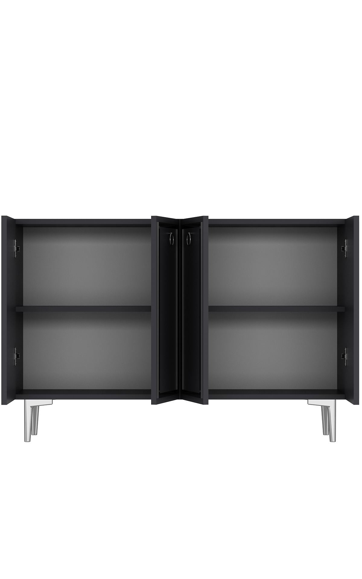 Aparador – 120cm x 75cm – Antracite e Prata – Aglomerado