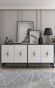 Aparador – 180cm x 82.6cm x 35cm – Antracite e Branco – Melamina