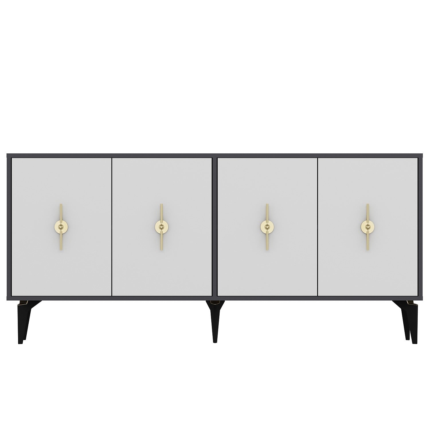 Aparador – 180cm x 82.6cm x 35cm – Antracite e Branco – Melamina
