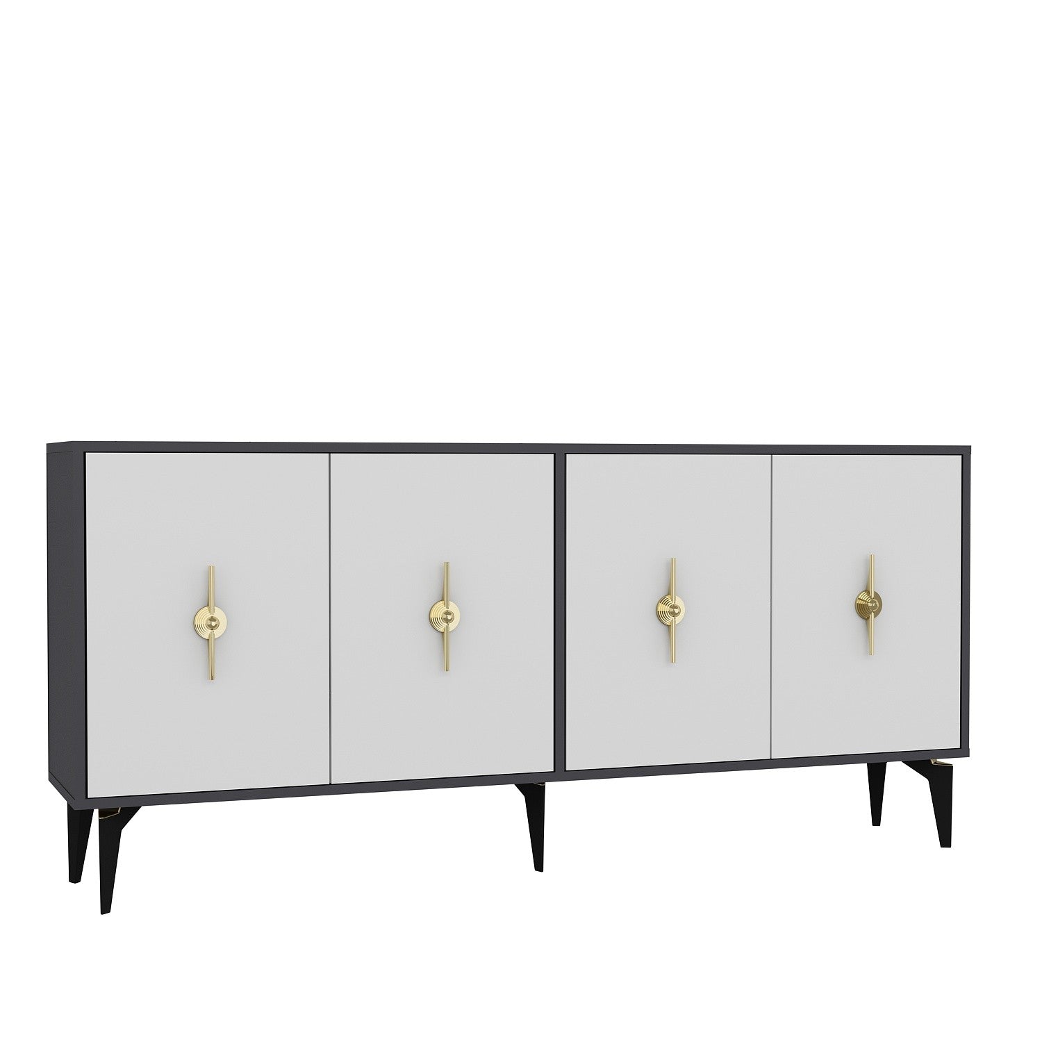 Aparador – 180cm x 82.6cm x 35cm – Antracite e Branco – Melamina