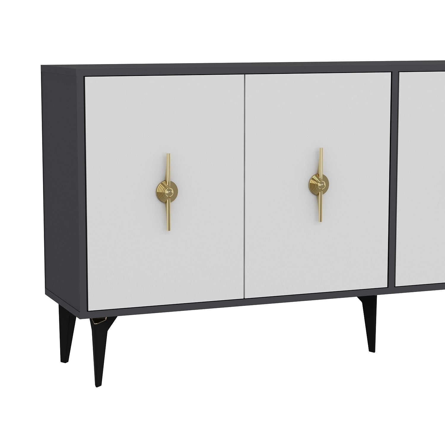 Aparador – 180cm x 82.6cm x 35cm – Antracite e Branco – Melamina