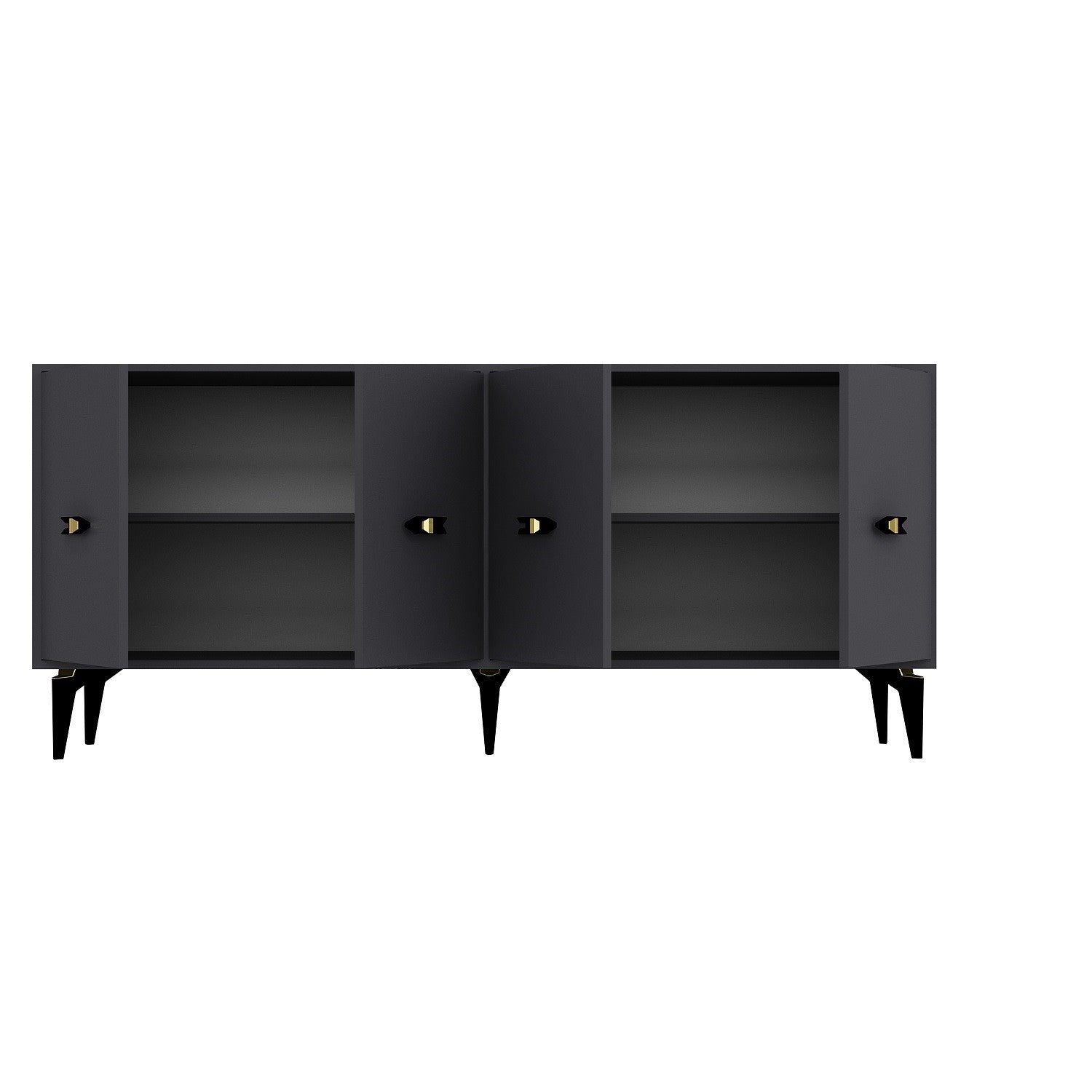 Aparador de Aglomerado Revestido de Melamina – 180 cm x 82,6 cm x 35 cm – Antracite