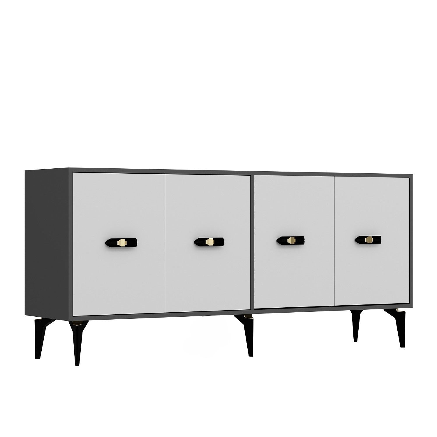 Aparador – 180cm x 82.6cm x 35cm – Antracite e Branco – Melamina
