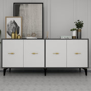 Aparador de painel de partículas revestido com melamina – 180cm x 82.6cm x 35cm – Antracite e Branco