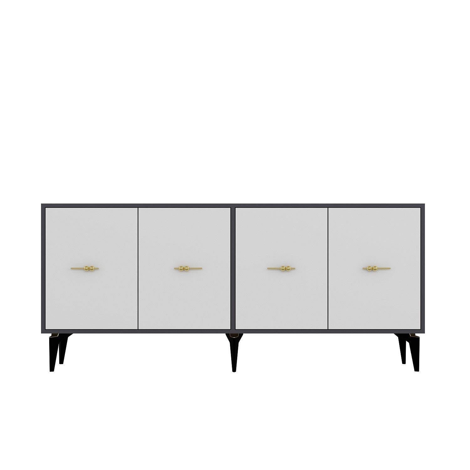 Aparador de painel de partículas revestido com melamina – 180cm x 82.6cm x 35cm – Antracite e Branco