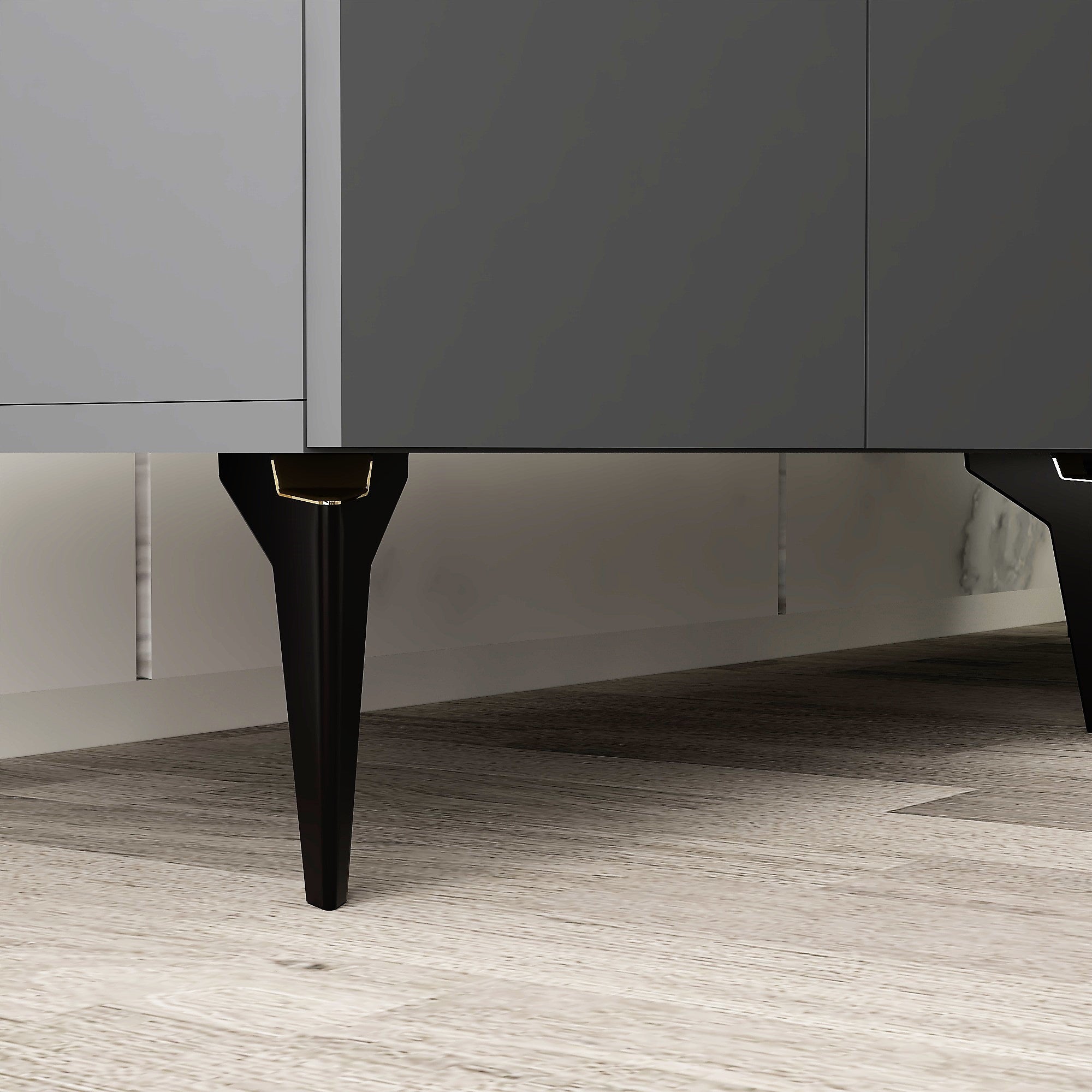 Aparador – 150cm x 40cm x 79cm – Antracite e Dourado – Melamina