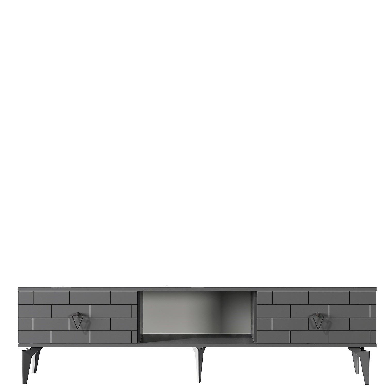 Móvel de TV – 150 cm x 44,6 cm x 29,6 cm – Antracite – Painel de partículas revestido a melamina