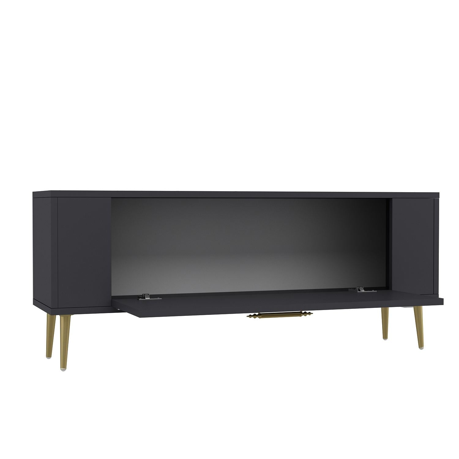 Móvel de TV – 120 cm x 48,2 cm x 26,4 cm – Antracite e Dourado – Madeira