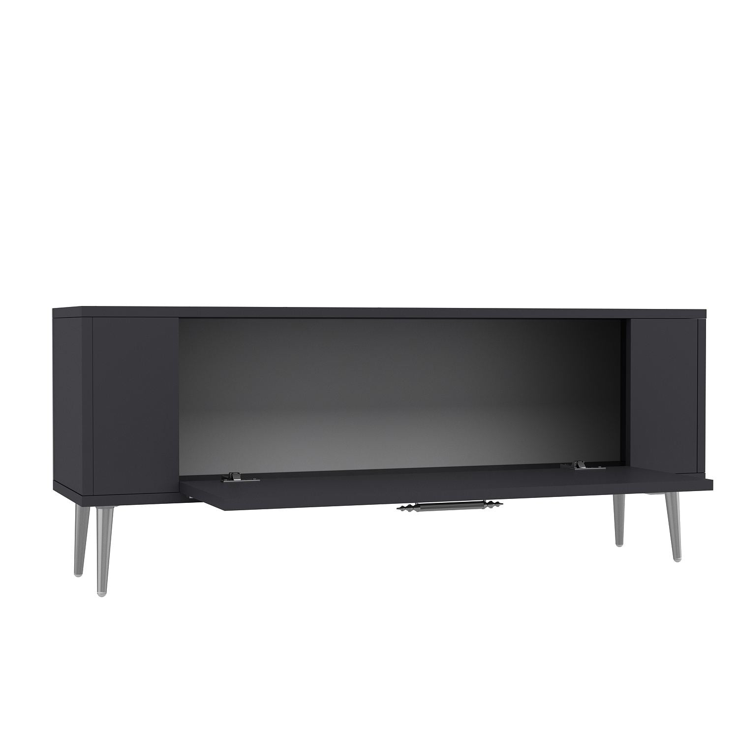 Móvel de TV – 120 cm x 48,2 cm x 26,4 cm – Antracite e Prata – Painéis de partículas revestidos a melamina