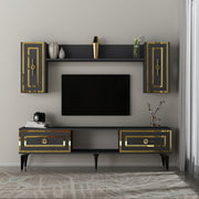 Móvel de TV – 150 cm x 44,6 cm x 29,6 cm – Antracite – Aglomerado de partículas revestido a melamina