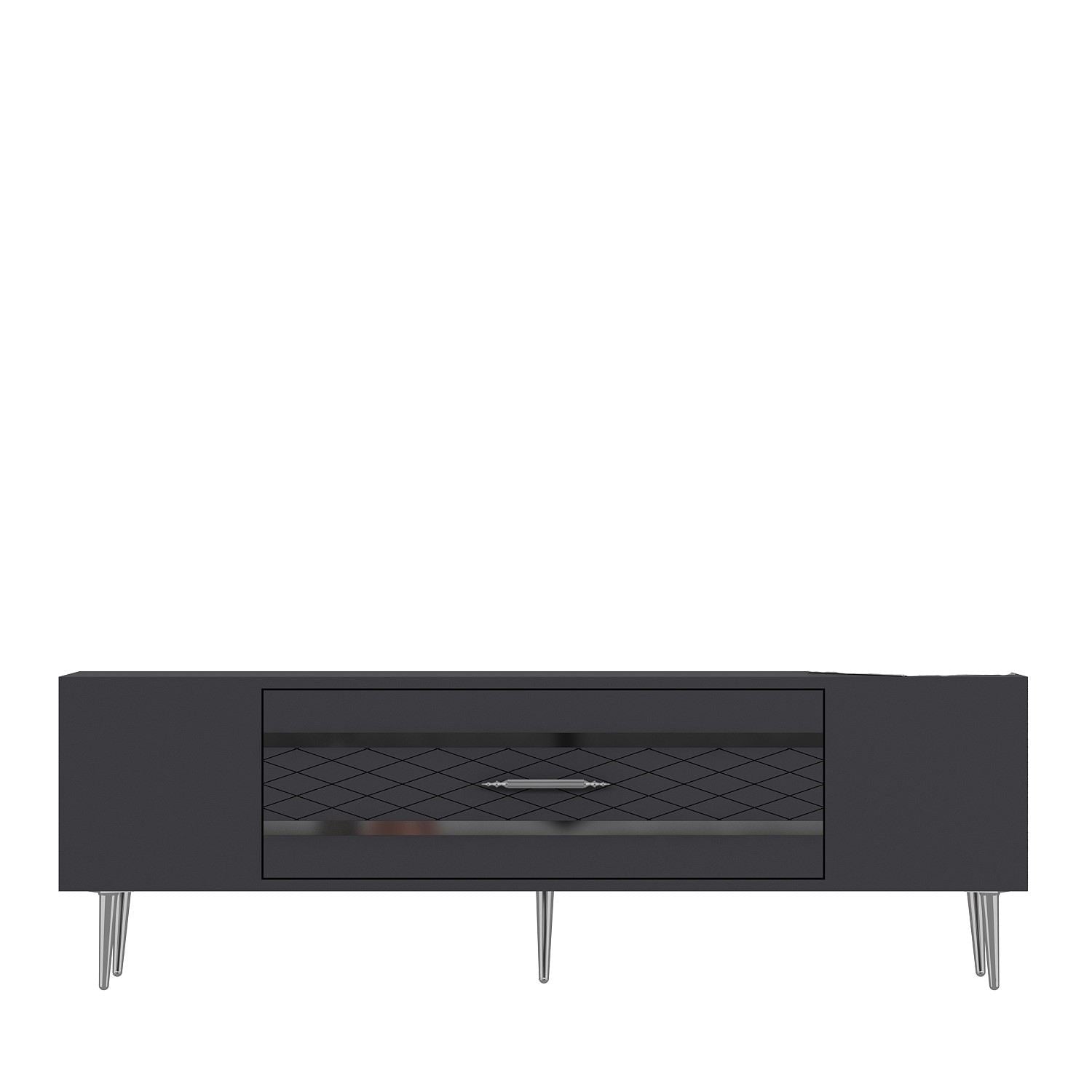 Móvel de TV – 150 cm x 48,2 cm x 35 cm – Antracite e Prata – Painel de Partículas
