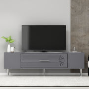 Móvel de TV – 150 cm x 48,2 cm x 29,6 cm – Antracite e Prata – Painéis de Partículas Revestidos a Melamina