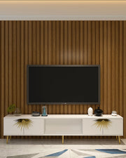 Móvel de TV – 150cm – Branco e Dourado – Aglomerado