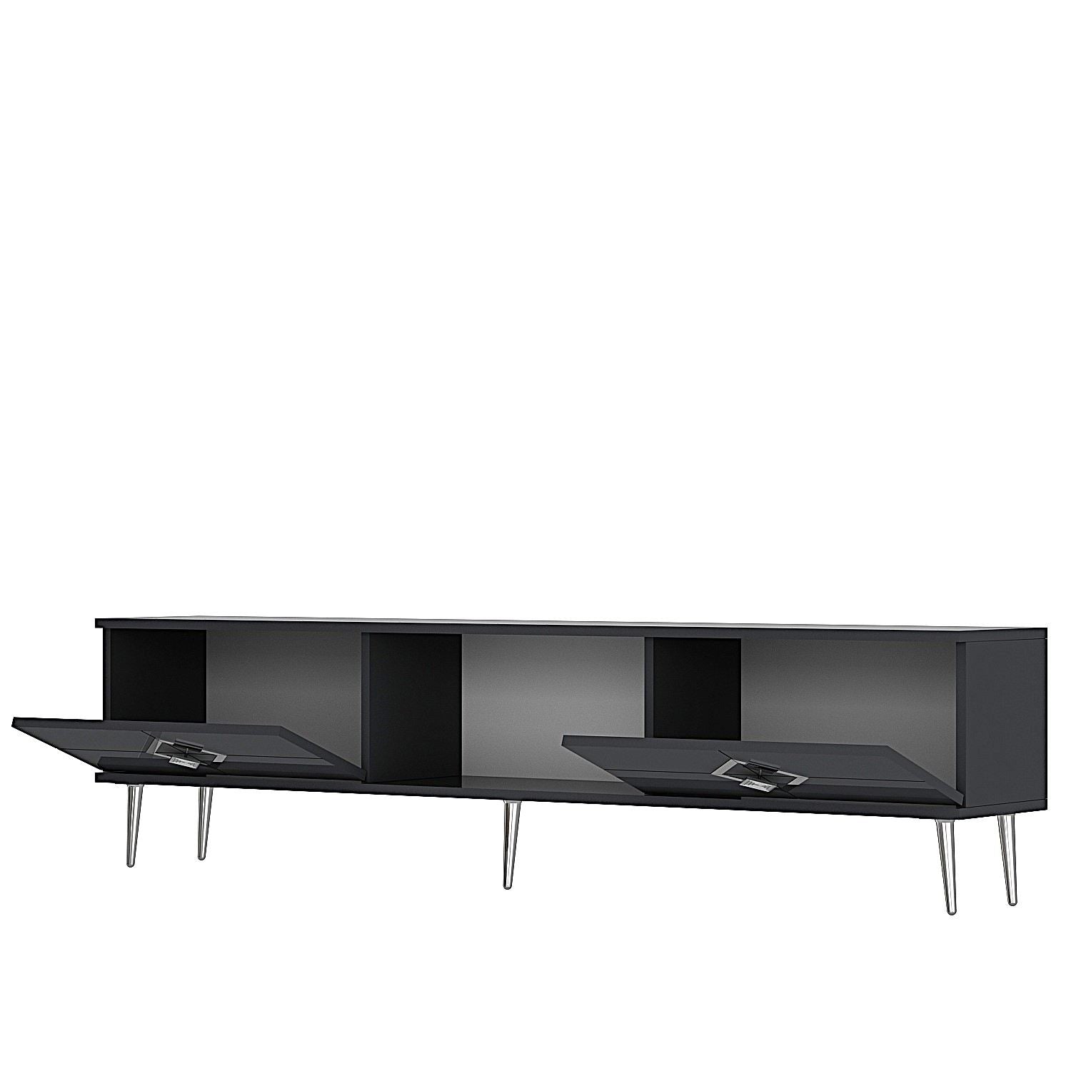Móvel de TV – 150 cm x 40,6 cm x 29,6 cm – Antracite e Prata – Aglomerado