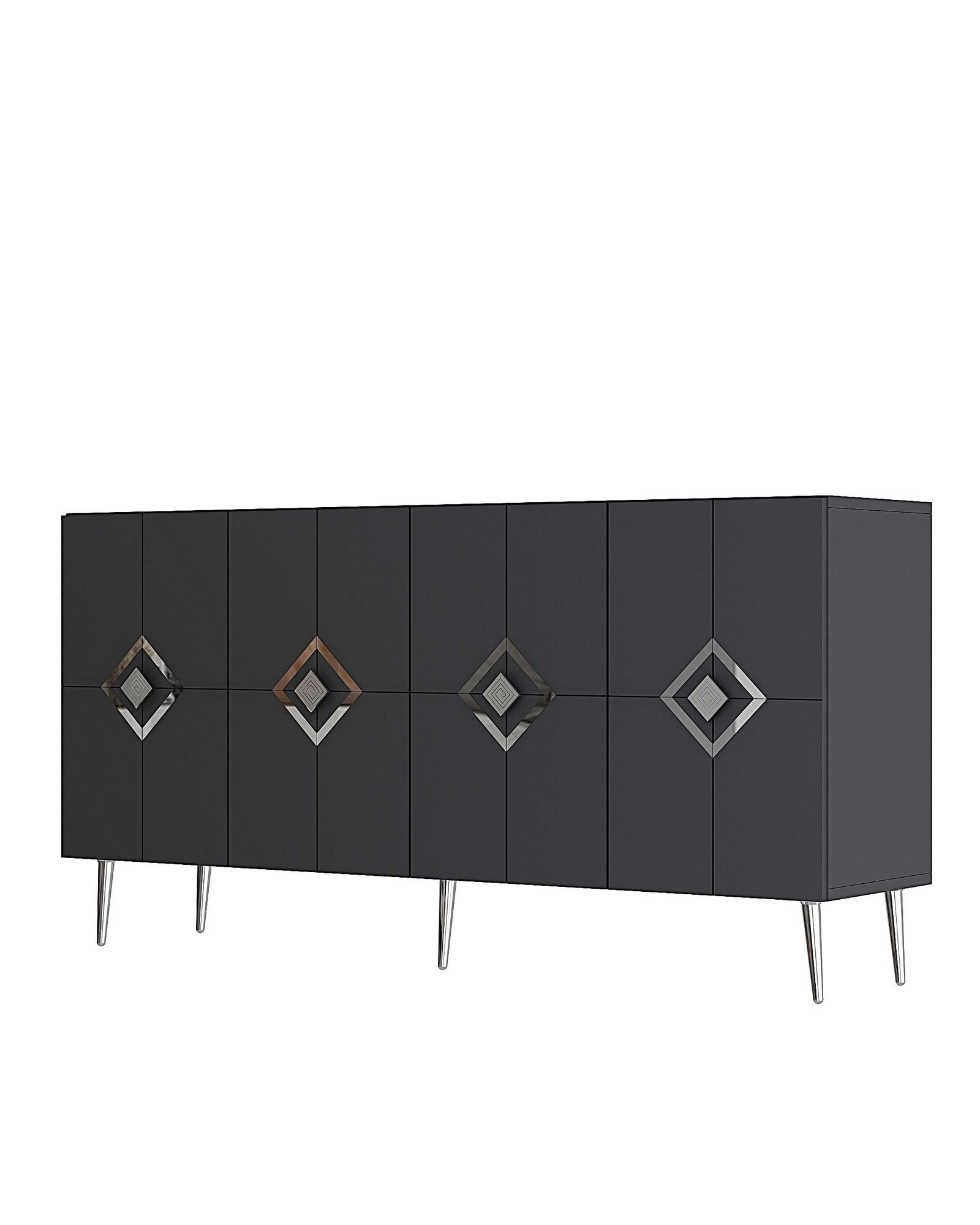 Aparador – 150cm – Antracite e Prata – Aglomerado