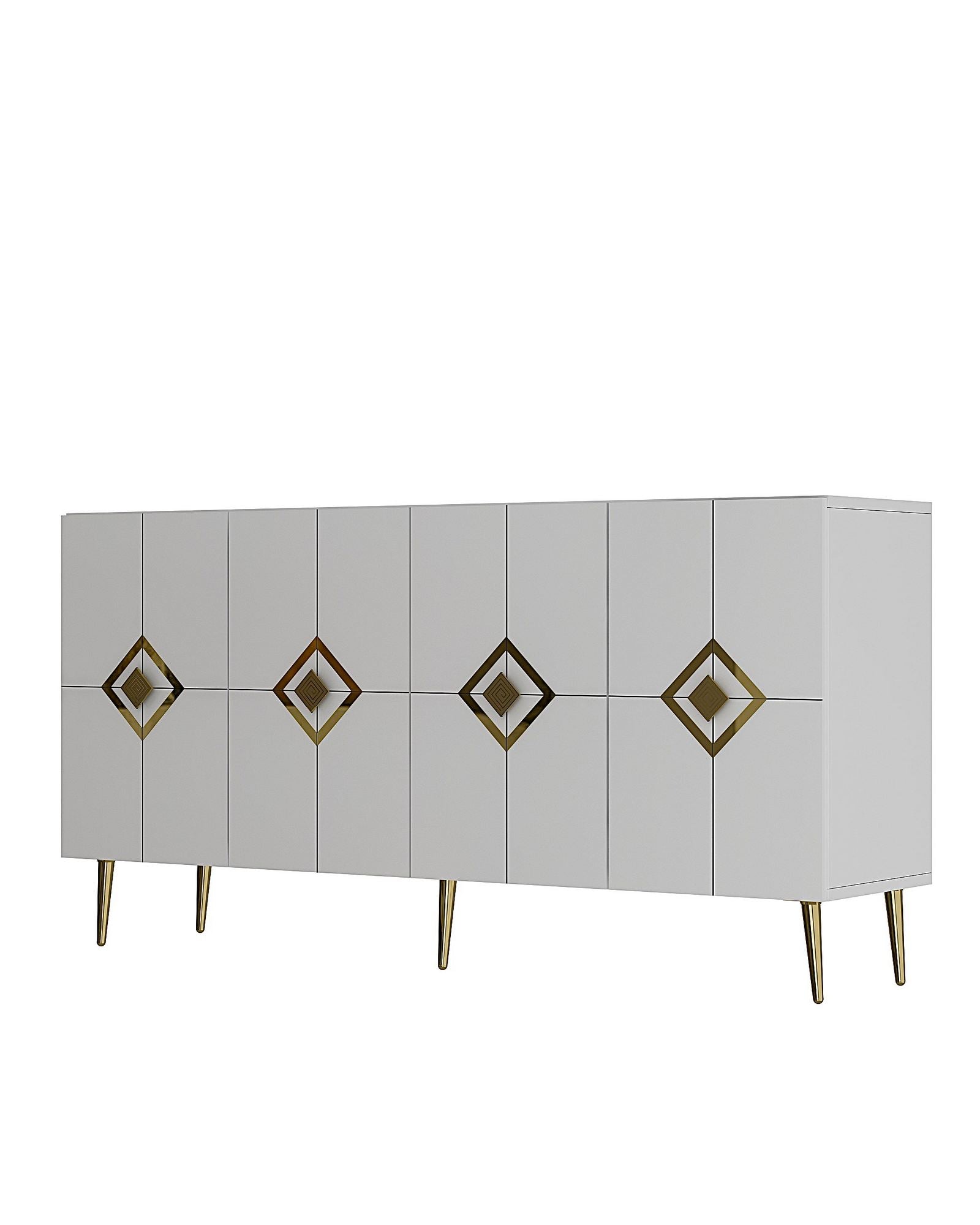 Aparador – 150 cm – Branco e Dourado – MDF