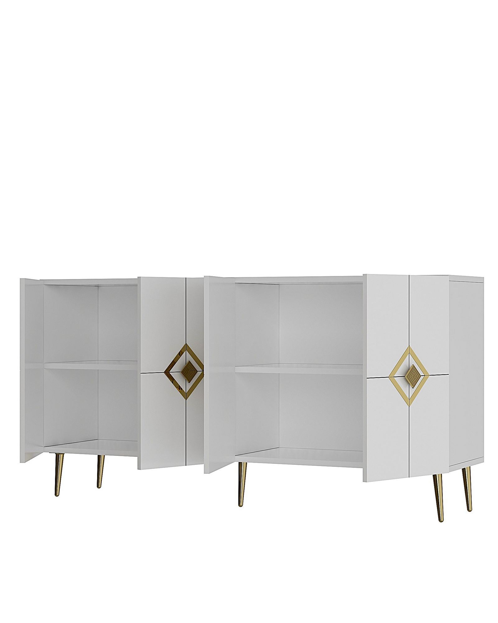 Aparador – 150 cm – Branco e Dourado – MDF