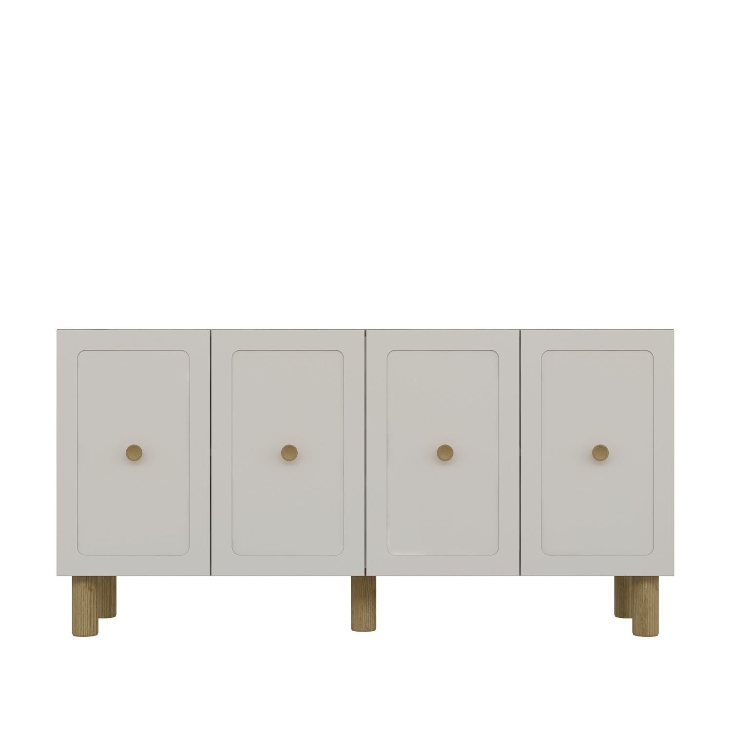 Aparador – 150cm x 75cm x 35cm – Carvalho Safira e Branco – Painel de partículas