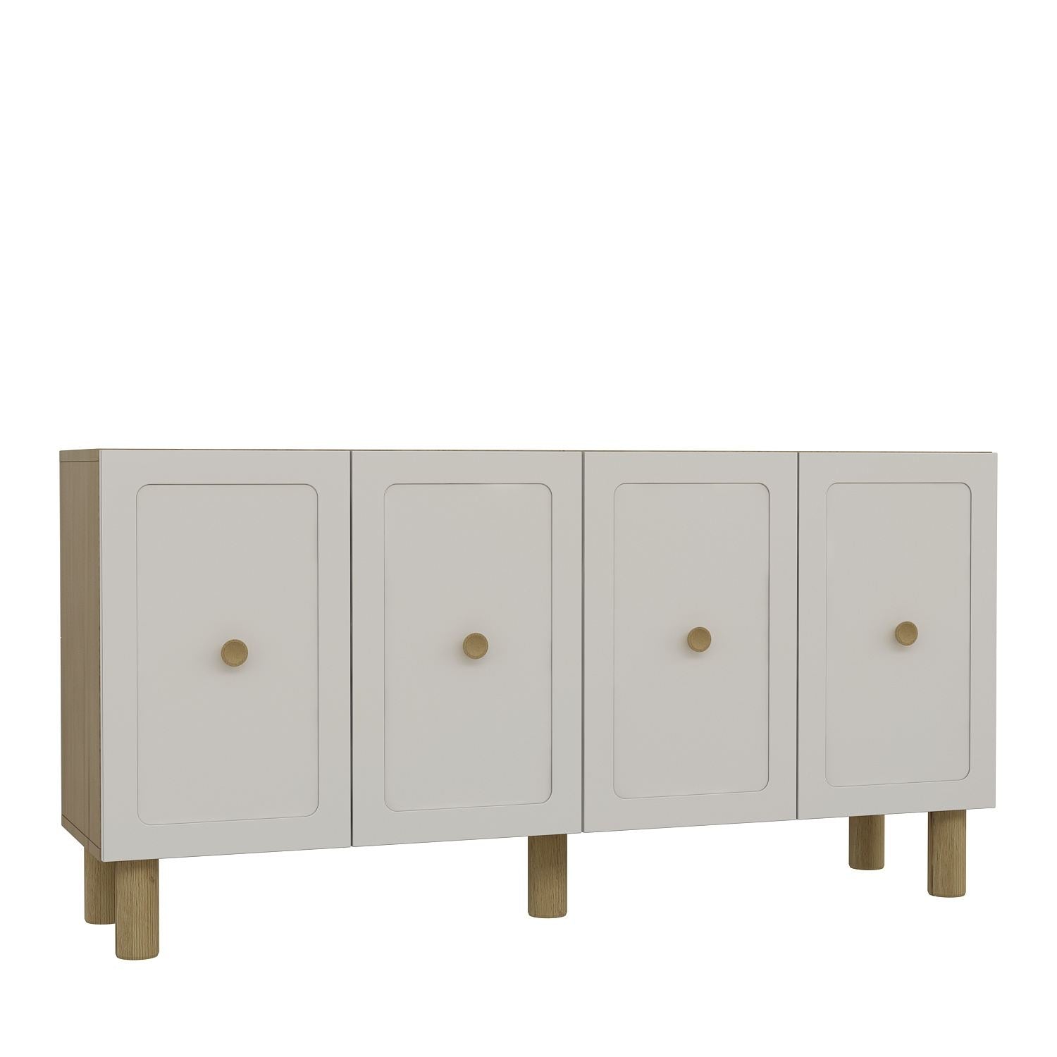 Aparador – 150cm x 75cm x 35cm – Carvalho Safira e Branco – Painel de partículas
