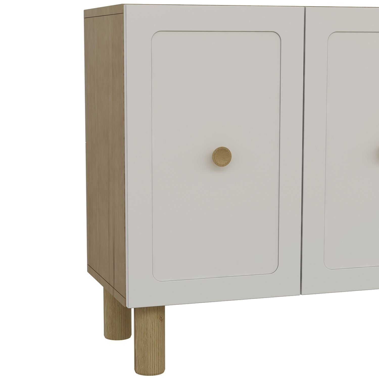 Aparador – 150cm x 75cm x 35cm – Carvalho Safira e Branco – Painel de partículas