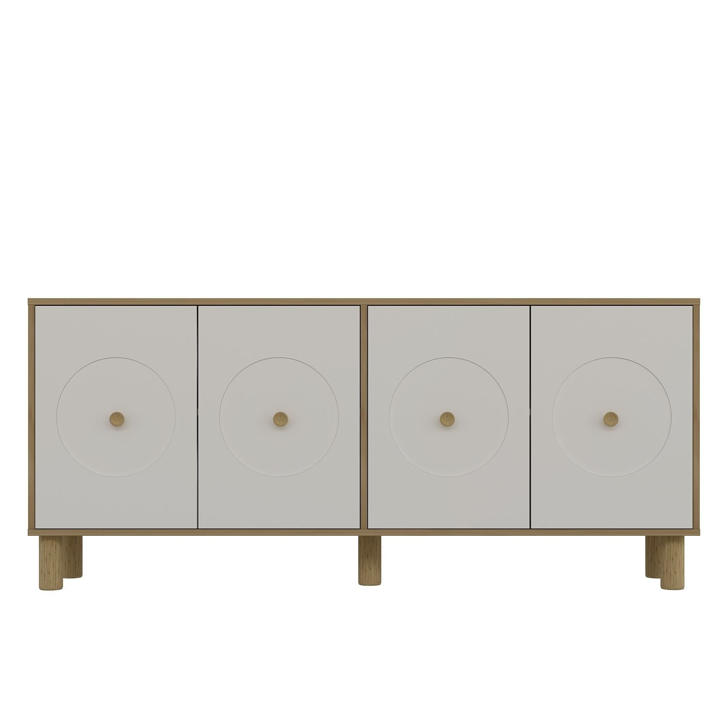 Aparador – 180cm x 78,6cm x 35cm – Carvalho Safira e Branco – Aglomerado