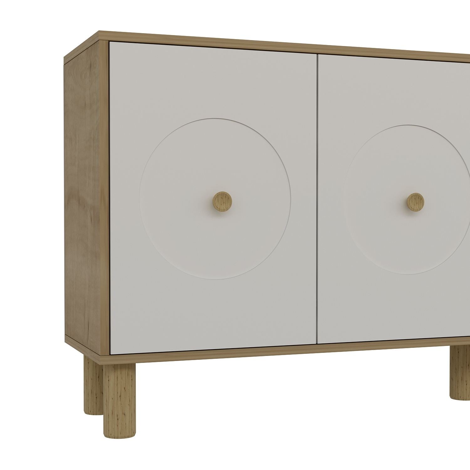 Aparador – 180cm x 78,6cm x 35cm – Carvalho Safira e Branco – Aglomerado