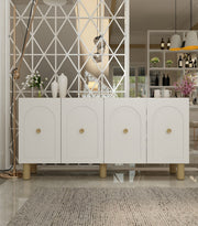 Aparador – 150cm x 75cm x 35cm – Carvalho Safira e Branco – Painel de partículas revestido com melamina