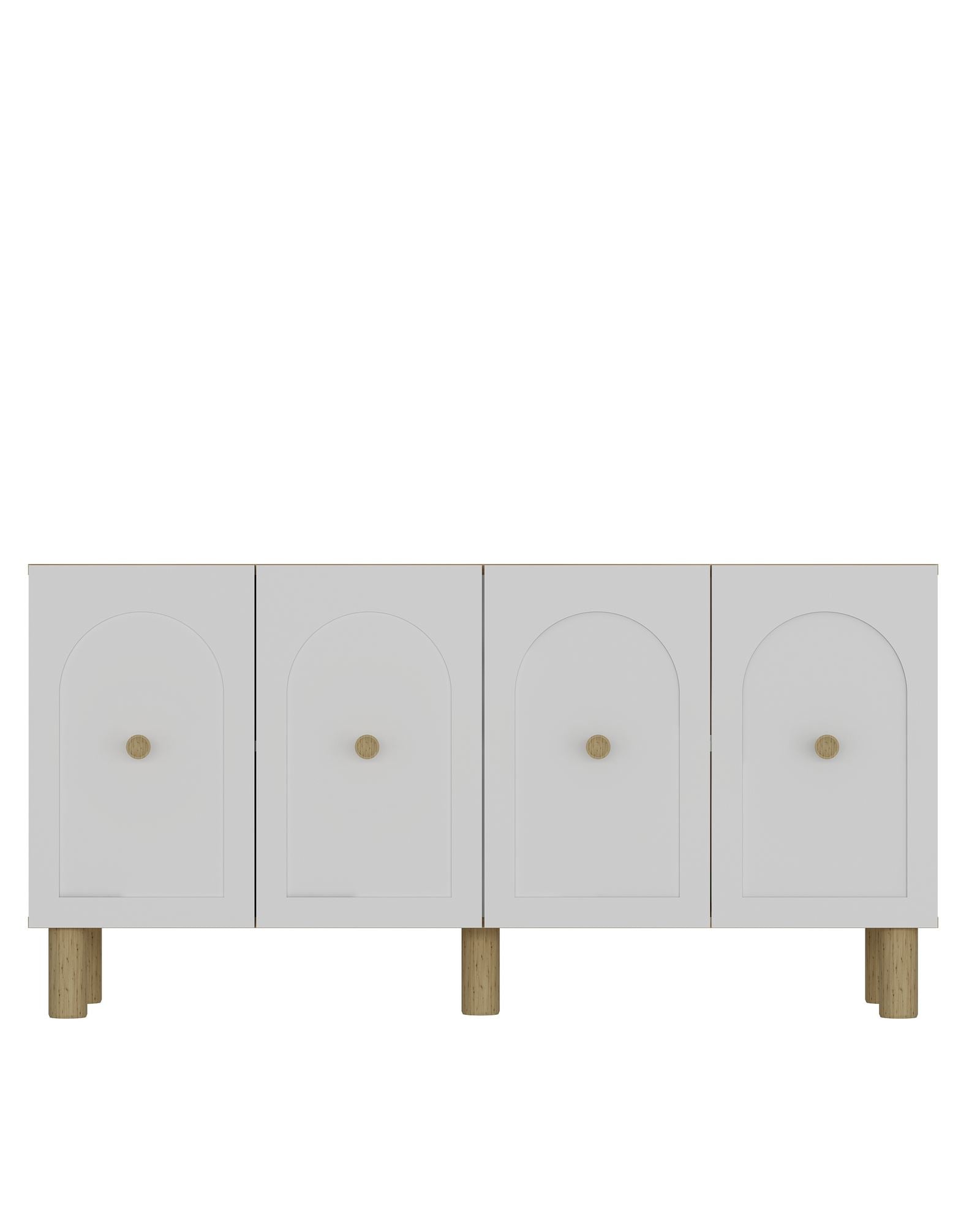 Aparador – 150cm x 75cm x 35cm – Carvalho Safira e Branco – Painel de partículas revestido com melamina