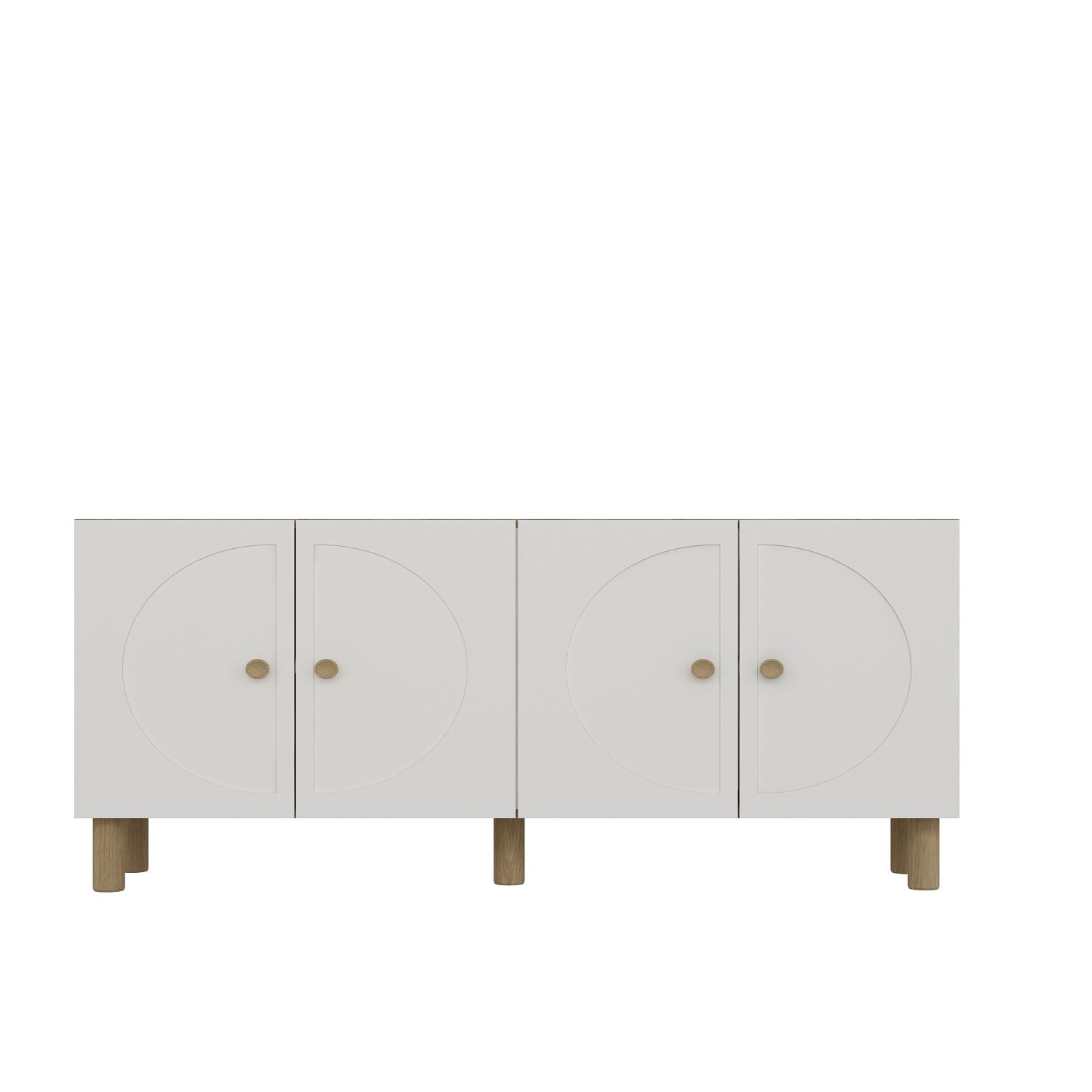 Aparador – 150cm x 75cm x 35cm – Carvalho Safira e Branco – Painel de Partículas