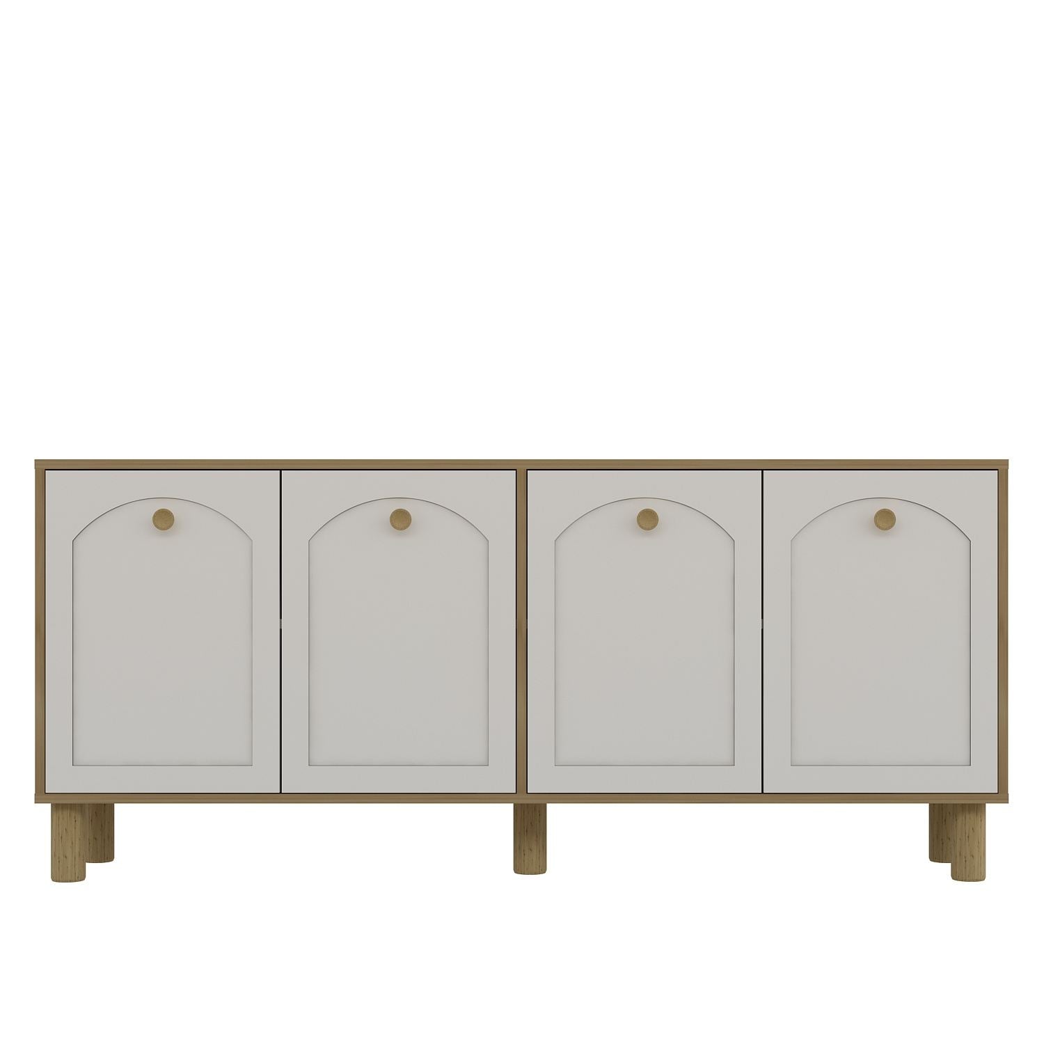 Aparador – 180cm x 78,6cm x 35cm – Carvalho Safira e Branco – Aglomerado